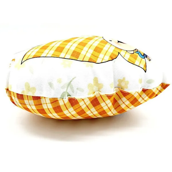 Coussin Coeur 28 cm Lovely Elsa rembourré Vichy orange