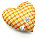 Coussin Coeur 28 cm Lovely Elsa rembourré Vichy orange