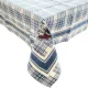 Nappe carrée 90 cm x 90 cm Carreau blanc et bleu brodé Cigognes