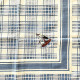 Nappe carrée 90 cm x 90 cm Carreau blanc et bleu brodé Cigognes