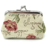 Porte Monnaie fermoir motif Rose en Fleurs