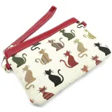 Ecru Shoulder Bag with Coloured Cats motif