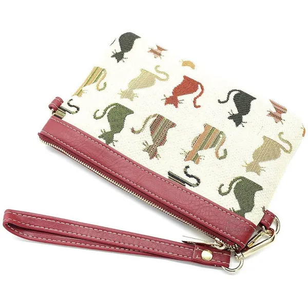 Sac à Main écru Bandoulière motif Chats en couleur