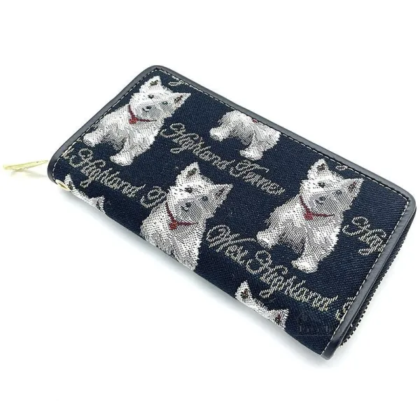 Portefeuille avec dragonne motif Chien Westie