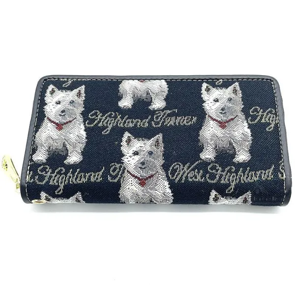 Westie dog wallet with wrist strap