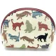 Pochette écru avec zip Chat en Couleur