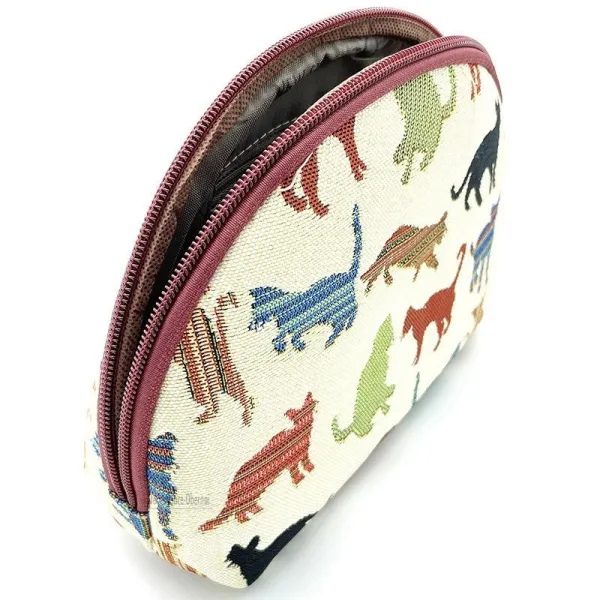 Pochette écru avec zip Chat en Couleur