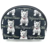 Pouch with zip Westie dog motif