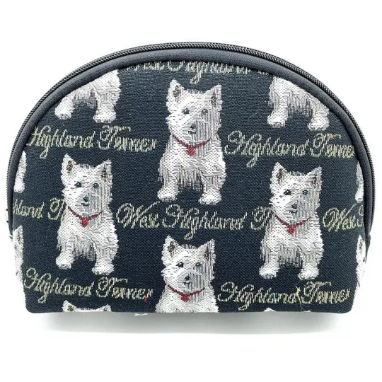 Pochette avec zip motif Chien Westies