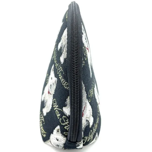 Pouch with zip Westie dog motif