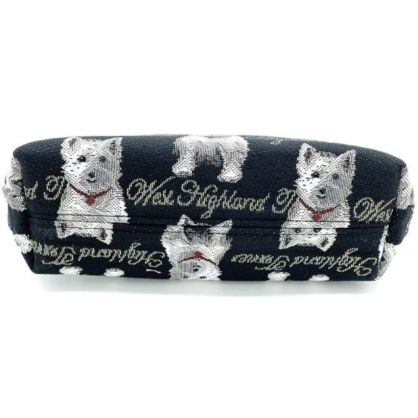 Pouch with zip Westie dog motif