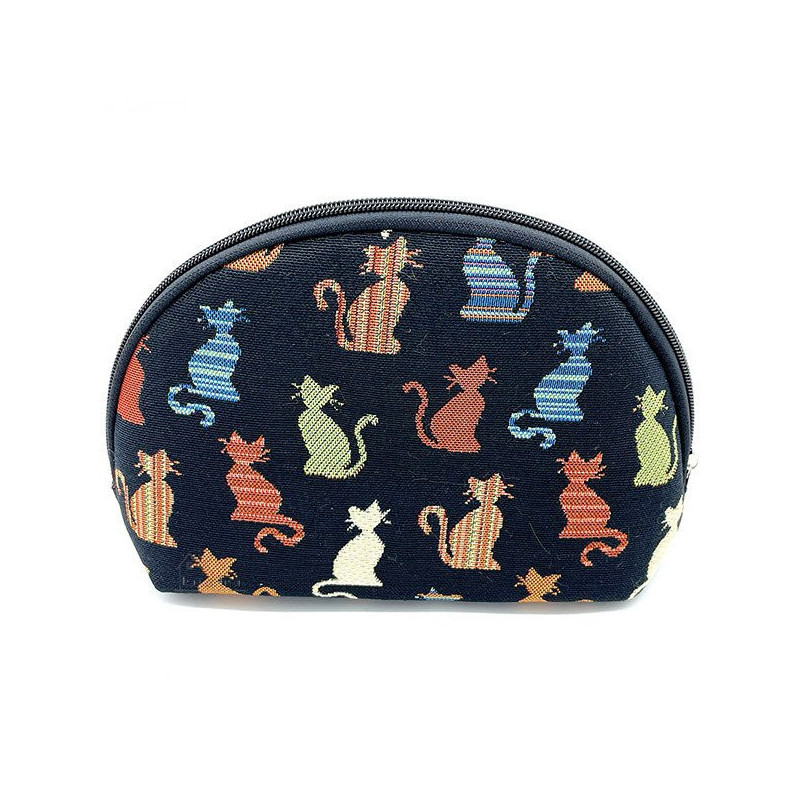 Black clutch bag with zip Cat in Colour