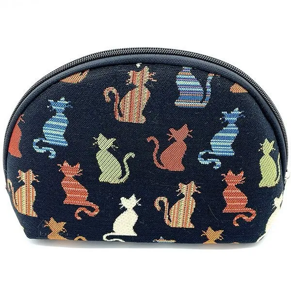Black clutch bag with zip Cat in Colour