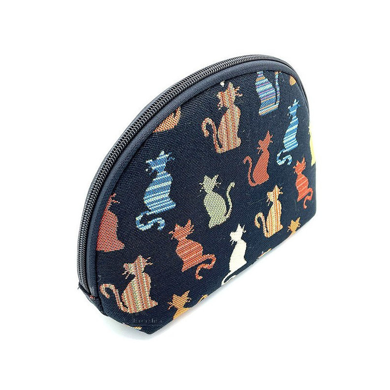 Black clutch bag with zip Cat in Colour