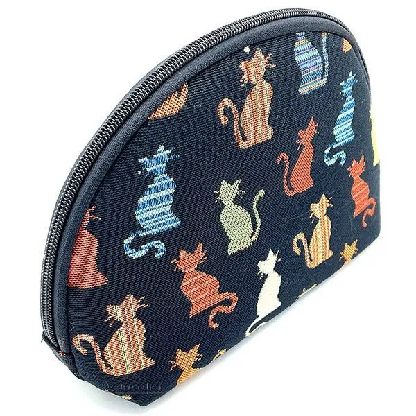 Black clutch bag with zip Cat in Colour