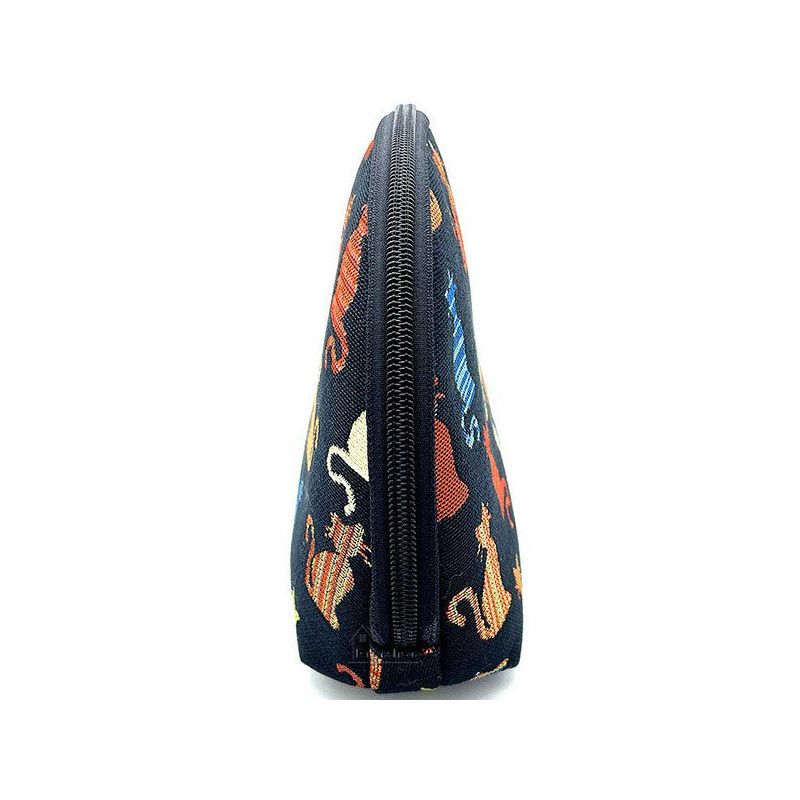 Black clutch bag with zip Cat in Colour