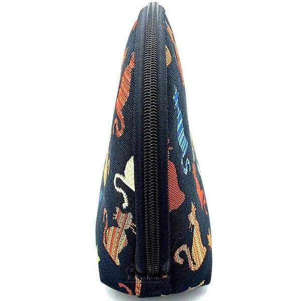 Black clutch bag with zip Cat in Colour