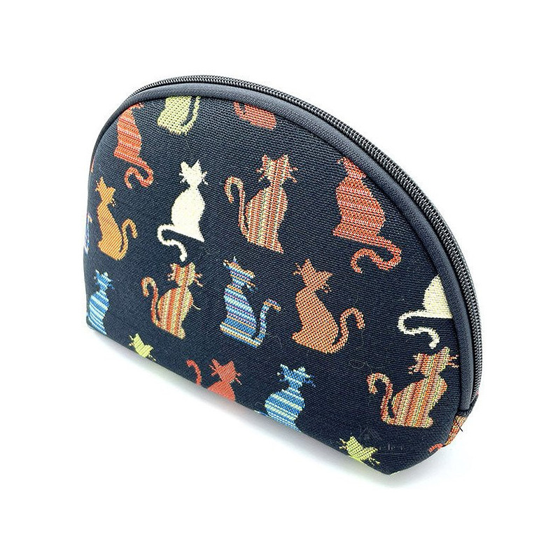 Black clutch bag with zip Cat in Colour