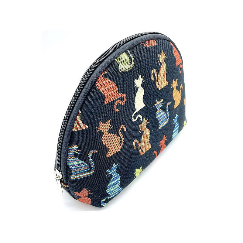 Black clutch bag with zip Cat in Colour