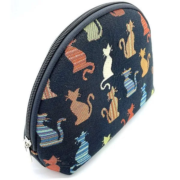 Black clutch bag with zip Cat in Colour