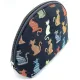 Pochette noire avec zip Chat en Couleur
