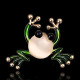 Broche dorée Fantaisie Grenouille avec Cristal et peinture émaillée