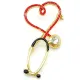 Broche dorée Fantaisie Stéthoscope avec Coeur Médecin sertie de Strass