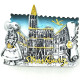 Alsatian silver decorative magnet and Strasbourg cathedral