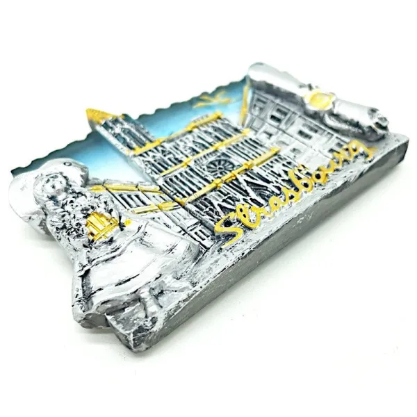 Alsatian silver decorative magnet and Strasbourg cathedral
