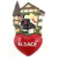 Magnet Décoratif Couple d'Alsacien et Coeur Alsace