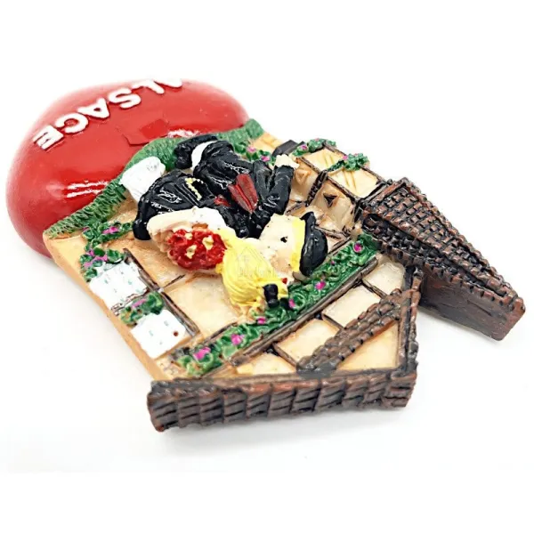 Magnet Décoratif Couple d'Alsacien et Coeur Alsace