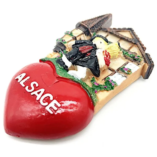 Magnet Décoratif Couple d'Alsacien et Coeur Alsace
