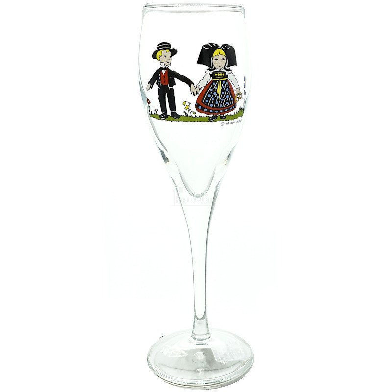 6 Flûtes à Champagne d'Alsace décor Hansi
