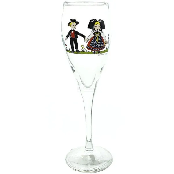 6 Champagne Flutes of Alsace Decor Hansi