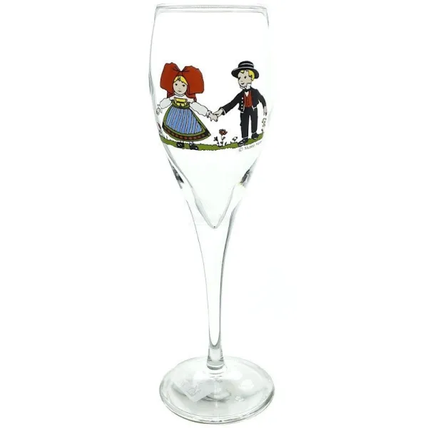 6 Flûtes à Champagne d'Alsace décor Hansi