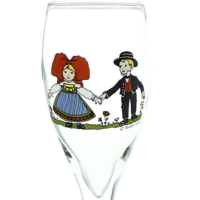 6 Flûtes à Champagne d'Alsace décor Hansi