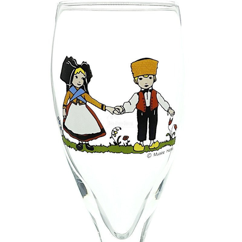 6 Flûtes à Champagne d'Alsace décor Hansi