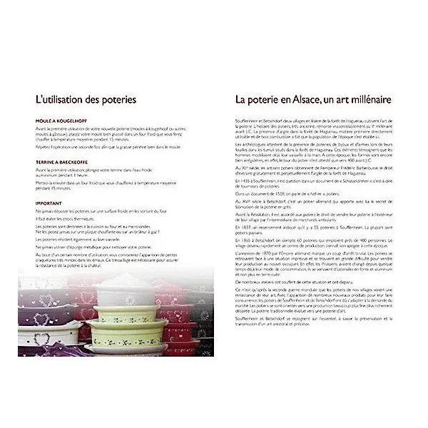 Livre de Recettes Cuisinez avec les Poteries d'Alsace