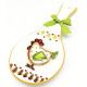 Ceramic spoon rest hen and knot decor