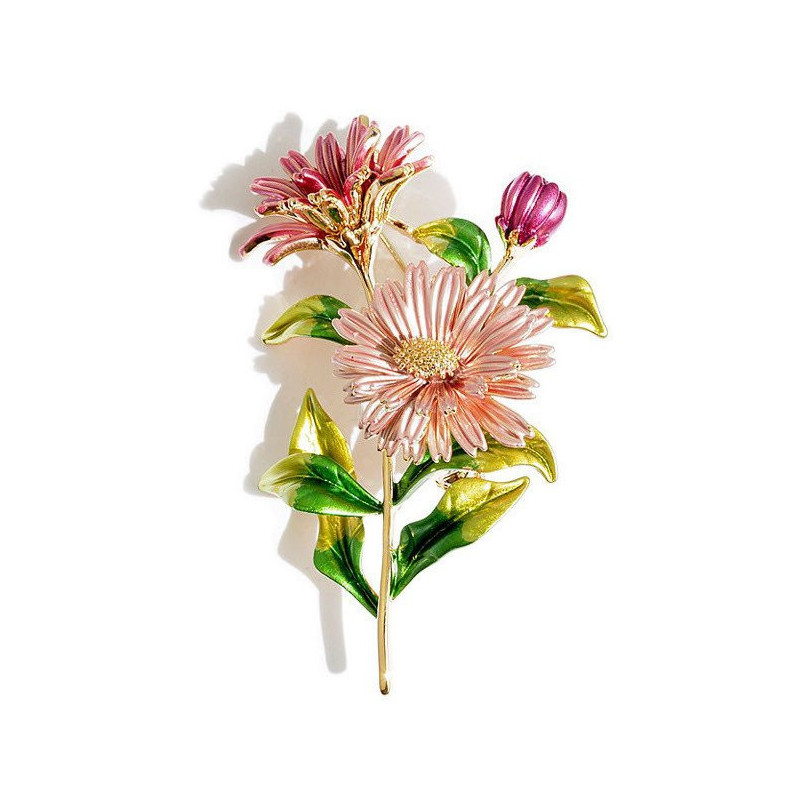 Goldene Brosche Ausgefallener Blumenstrauß