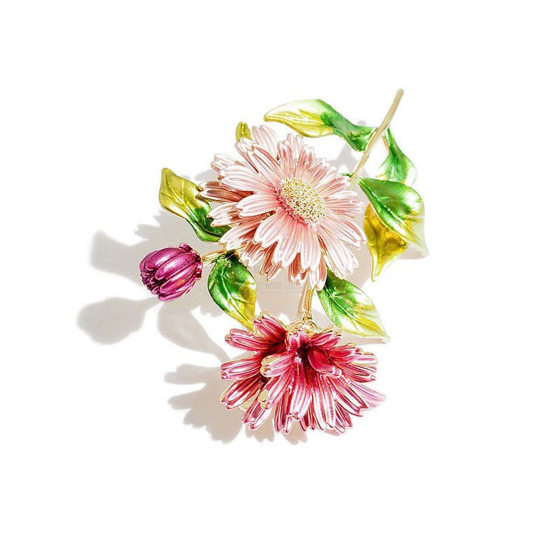 Goldene Brosche Ausgefallener Blumenstrauß