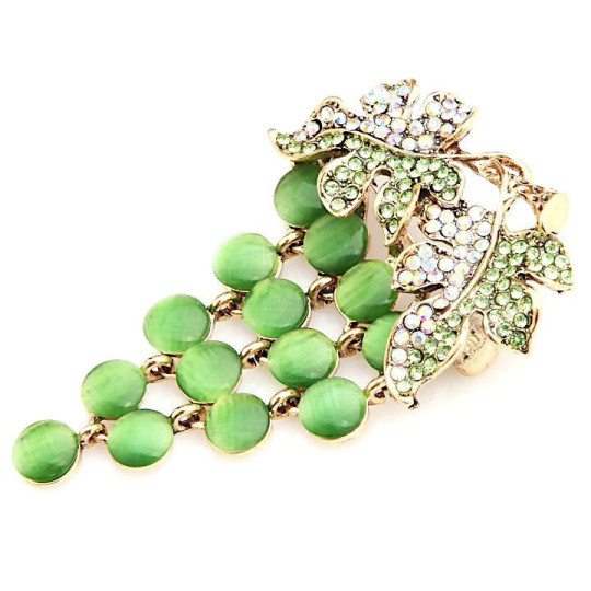 Golden Brooch Articulated Fancy Bunch of Grapes
