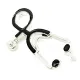 Broche Pin's argenté Fantaisie Stéthoscope Noir émaillé