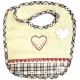 Bavoir bébé Alsacien brodé Coeur Kelsch Gris
