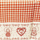 Chemin de Table Alsace Vichy décor Coeur et Alsacienne 40 cm x 150 cm