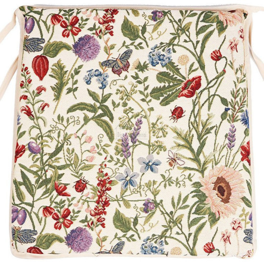 Bequeme Stuhlrolle mit Gartenblumenmotiv