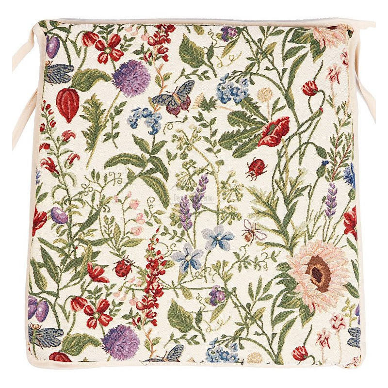 Bequeme Stuhlrolle mit Gartenblumenmotiv