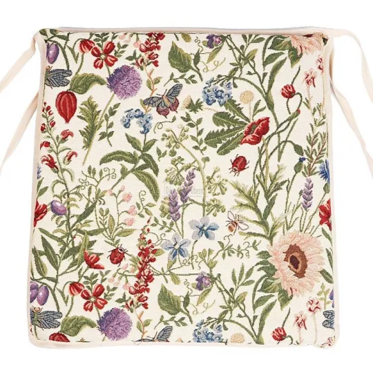 Galette de Chaise confortable motif Fleurs du Jardin