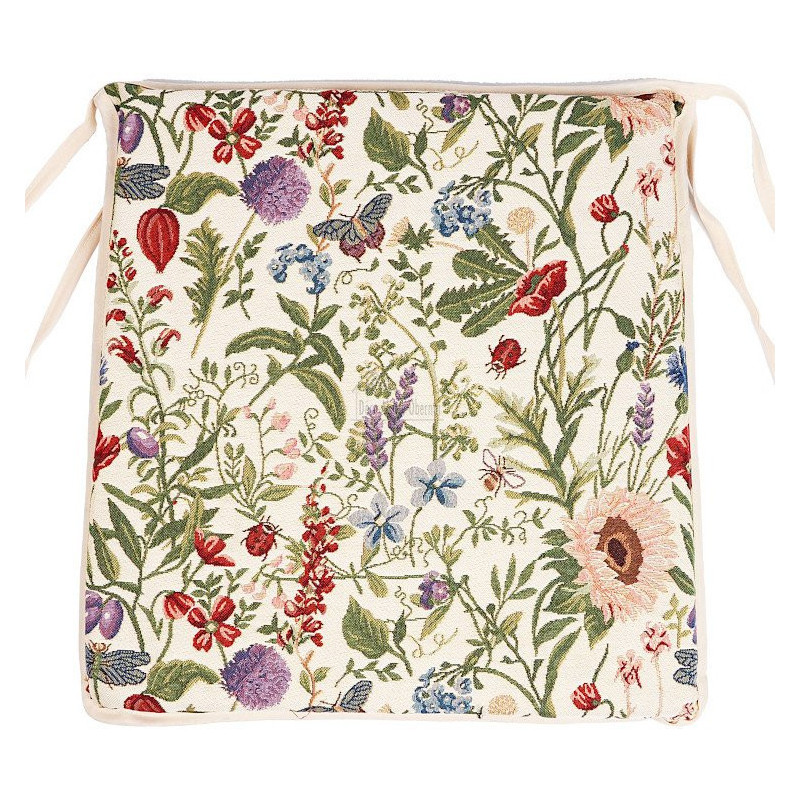 Bequeme Stuhlrolle mit Gartenblumenmotiv