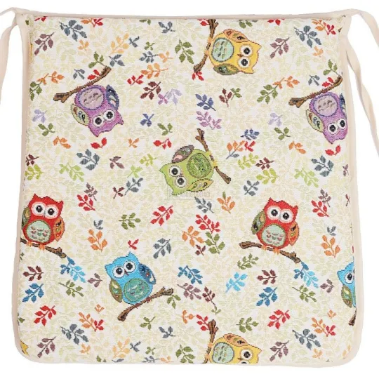Galette de Chaise confortable motif Hibou